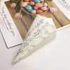 Décorations de Noël Behogar 50 pcs / ensemble rétro kraft cônes de papier bouquet bonbons sacs de chocolat cadeaux de fête de mariage emballage cône note style