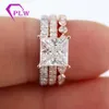 Provence juweel 7x7mm prinses geslepen moissanite ring gezet met kay juweliers moissanite vuur