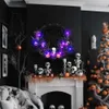 Ghirlande di fiori decorativi Ghirlanda di simulazione di Halloween Corona di rattan Cerchio Fantasma Festival Atmosfera Decorazione Porta di casa Ciondolo Nero Festa di festa Ghirlanda T230927