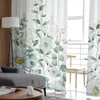 Curtain Eucalyptus Leaves Farmhouse Plant Daisy Voile Sheer Curtains Living Room Window Tulle Kitchen Bedroom Drapes Home Decor 230927