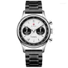 Montres-bracelets SEAKOSS ST19 Mouvement 1963 Chronographe Hommes 40mm Panda Eye Sapphire Metal Steel Band Mécanique Manuel Enroulement Montres Mode