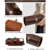 Watch Boxes & Cases Travel Case Roll Organizer Vintage Exquisite Round Shape Leather Storage Bag Unique Gifts For Father Husband L294i