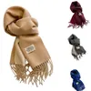 Klasyczne szaliki zimowe stałe kolorowe splot dla kobiet miękki kaszmir czujesz ciepło zagęszczony długi szal szalik