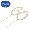 Cake Tools Party Topper 60 Rhinestone Picks Number Decorative Toppers Decorations Cupcake Insert