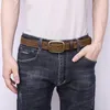 Belts 3.3cm For Jeans Belt Retro Men's Pure Cowhide Alloy Buckle Needle Handmade Genuine Leather