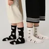 Kids Socks Children's Socks Autumn Socks Cotton Lace Girls Socks Black and White Cherry Baby Shanks Length 230926