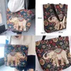 Moda sacos de noite Yunnan Xishuangbanna bordado ouro seda elefante lona bolsa de ombro é um ótimo presente lavável e máquina 230828