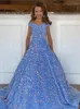 Girl Dresses Sequin Flower For Wedding Off Shoulder Sparkly Pageant Ball Gown Princess Kids Toddler Party Gowns