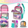 Mochilas escolares Mochila para meninas Mochilas escolares Crianças Bookbag transparente para alunos do jardim de infância elementar Bolsa de viagem de tamanho completo com lancheira 230927