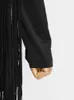 Costumes pour femmes 2023 femmes mode vêtements noir col cranté manches longues Patchwork gland ourlet solide blazers occasionnels