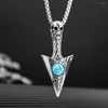 Pendentif Colliers Vintage Viking Skull Spear Charm Collier pour hommes Mode Hip Hop Punk Bijoux Protecteur Accessoires Fête Cadeau En Gros