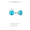Boucles d'oreilles AIDE en argent Sterling 925 incrusté de Zircon carré bleu mer, mode dames, usage quotidien, bijoux Premium