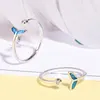 Cluster Anelli Moda Carino Sirena Dimensioni regolabili Lusso Minimalista Argento sterling 925 Per le donne Fascino Gioielleria raffinata Regali