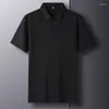 Men's Polos Summer Polo Shirts Luxury Short Sleeve Solid Color Man T-shirts High Quality Business Casual Slim Tees 3XL