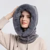 Kvinnor slouchy fleece beanie kashmir pälslock hattar halsdukmasker dragkropp varm huva vinter balaclava pullover stickad hatt