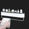 MICCK Bathroom Shelf Shampoo Shower Shelves Wall Mounted For Toilet Waterproof Bath Organizer Cosmetic Shelf Bathroom Towel Rack Y274L