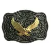 1 datorer Blomma mönster Golden Eagle Western Belt Buckle For Man Hebillas Cinturon Belt Cowboy Buckles Fit 4cm breda bälten275a