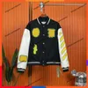 Осень/зима Off Brand White Jacket Прямая оптовая продажа с фабрики Тяжелая промышленность Вышитая шерстяная бейсбольная одежда Мужская и женская верхняя версия пальто для пар