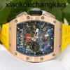 Luxe Richas Miers RichadMill horloge Milles ZF Factory Automatisch uurwerk Tourbillon Swiss RM Tactical 50427mm mode RM1102 roségouden zijkant Titanium Ti YIXU7I