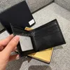 Portfel projektantów oryginalny skórzany czarny krowica uchwyt na karty luksusowy mens krótki portfel biznes długi portfel prezent chłopak
