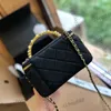 23A Womens Designer Velours Sqaure Vanity Box Bags With Top Handle Totes Cosmetic Case Velvet Purse Gold metal Hardware Matelasse Chain Shoulder Handbags 16x10x8CM