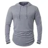 Herren Hoodies Sweatshirts Männer Frühling Herbst Hoodie Kordelzug Einfarbig Langarm Pullover Elastisch Dünn Lässig Mit Kapuze Mittellang Täglich Top 230927