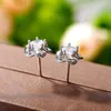 Stud Oorbellen Luxe Voor Vrouwen Mini Bloem Zirconia Zilver Kleur Vrouwelijke Bruiloft Delicate Gift Mode-sieraden