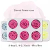 6Pcs BOX High Quality Preserved Flower Rose Heads Immortal 5-6CM Diameter Mothers Day Gift Eternal Life Flower Material Gift Box 2324v