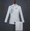 メンズスーツ中国のチュニックスーツの男性デザインマスキュリーノホームテルノステージシンガージャケットスパンコールブレザーダンスドレススタンドカラー