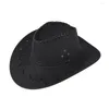 Berets Venda direta da fábrica Chapéu de cowboy ocidental Mongólia Pastagem Sol Verão Viagem ao ar livre Cavaleiro Bowler Wide-Brimmed