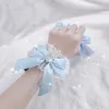 Braccialetti con ciondoli Bracciale Lolita in stile giapponese Miniera Dolce pizzo Amore Cuore Papillon Ragazza con strass Maniche per donna