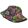 Berets Retro Cassette Tape Bucket Hat Summer Beach Hatwear Merchandise Music Fishing Fisherman Hats For Outdoor Sport Unisex Ispoti