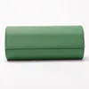 Titta på lådor Fall Portable Box Pu Leather Roll Pouch Storage Collector med Slid in Out Travel Case Organizers Green Gift210n