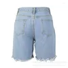 Shorts pour femmes Couleurs fondantes Imprimer Colorblock Patchwork Denim Biker Femmes Mom Jeans Streetwear Y2k E-Girl Hollow Out