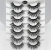 7pair explosive chemical fiber false eyelashes and mink hair manufacturers' stock multi-layer thick three-dimensional messy fluffy eyelashes