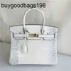 Designer Bags Bag Crocodile Grain Cowide Womens kvalitet och mode bärbar en axel messenger ädla Fas d69j