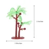Flores decorativas 25 peças palmeira modelo árvore mini plam miniaturas simulação tridimensional
