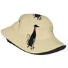 Berets Summer Snoote Bucket Hat for Women Men Greyhound Whippet Sighthound Dog Beach Składany Bob Fisherman Hats Panama