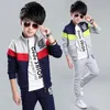 Clothing Sets Kids Jogger Set Baby Boys Workout Letter HoodieElastic Sweatpant Sets Full Zip Hooded Child Tracksuit 4-12 Years 230927