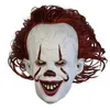 Halloween Mask Pennywise Stephen King It Latex Led Hjälm Horror Cosplay Scary Clown Masks Party Costume Props 220715285s