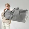 Écharpes 100% véritable laine écharpe femmes chaud châles et enveloppes pour dames étole Femme solide chaînes hiver cachemire laine foulards de luxe Pashmina 230927