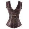 Bustiers Corsets 2023 Brown Steampunk Corset Gothic Clothingsex