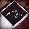 2023 Designer Bowknot Stud Earrings Women Fashion Ear Studs Diamonds Brand Earings Dangle Gold Jewelry Earing Silver Earring CYD2392625-6