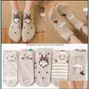 Peças de sapato Acessórios Mulheres Meias Snufkin Sock Figura Imprimir Little My Hippo Cute Engraçado Algodão Absorver Suor Respirável Conforto Cal Dhfex