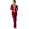 Casual Dresses Women's Fashion Sexy V Neck Slim Fit Pleated Solid Color Long Sleeve Dress Dressy