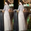 長い女性の母親の人魚の母マーメイドさえ特別なOCN The Bride Dress v Neck Beaded Beaded Evening Party Gowns Tail Vestido 403