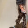 Boucles d'oreilles à dos avec nœud papillon pour femmes, 1 paire, Vintage, mode, Clip d'oreille, bijoux pour femmes, Y2K, années 90, esthétique, métal Simple