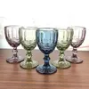 Kalça Şişeler 100 PCS Lot Retro Vintage Rölyef Kırmızı Şarap Kupası Gravür Kabpon Cam Ev Suyu İçecek Şampanya Goblet Çeşitli275b