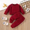 Clothing Sets Newborn Baby Girl Boy Clothes Set Solid Color Long Sleeves Top + Pants 2PCS Costume Leisure Sport Spring and Autumn Suit 230927