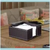 Boxes Napkins Decoration Aessories Kitchen Gardenpu Leather Square Cocktail Napkin Holder Tissue Box Paper Serviette Dispenser Bar244a